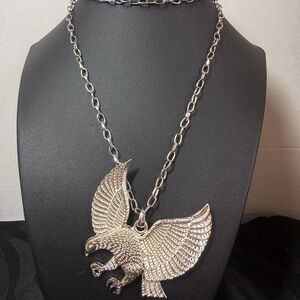 Vintage Silver Eagle Pendant Necklace